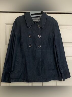Sandro Sportswear Denim Double Breasted Swing Jacket XL